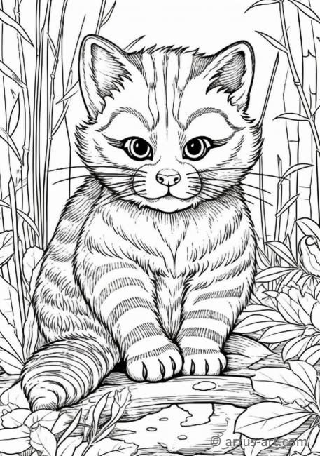 Page de coloriage du chat pêcheur
